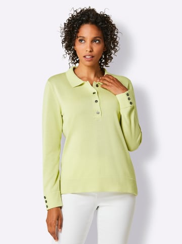 creation L Baumwoll-Pullover in pistazie