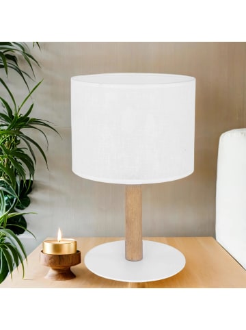 Licht-Erlebnisse Tischlampe (B)18 x (L)18 x (H)34.5 cm in Weiß gebürstetes Holz