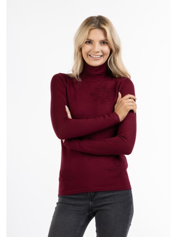 Usha Damen Rollkragen-Strickpullover in Kirschrot