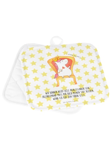 Mr. & Mrs. Panda Topflappen Einhorn Prinzessin mit Spruch in Weiß