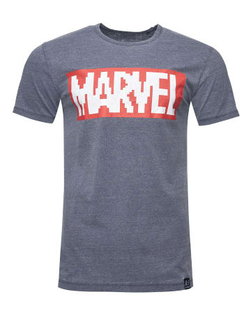 Recovered T-Shirt Marvel Pixel Logo in Blau