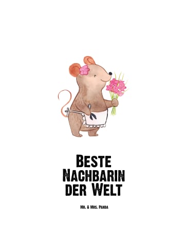 Mr. & Mrs. Panda große trinkflasche Maus Beste Nachbarin der Wel... in Weiß