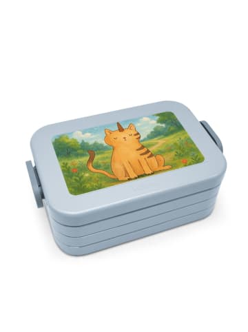 Mr. & Mrs. Panda Brotdose Einhorn Katze Design ohne Spruch in Blau Pastell