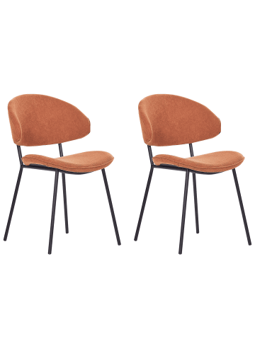 Beliani 2er-Set Esszimmerstuhl KIANA in Orange/Schwarz
