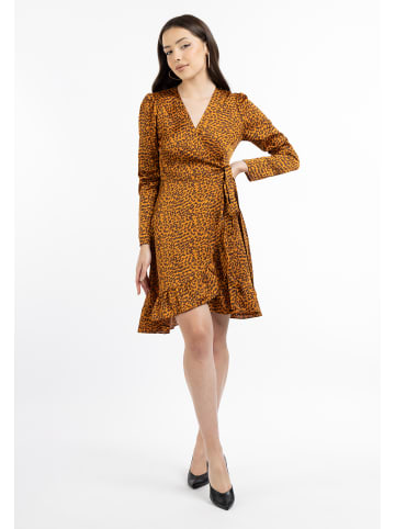 faina Damen Wickelkleid in Braun