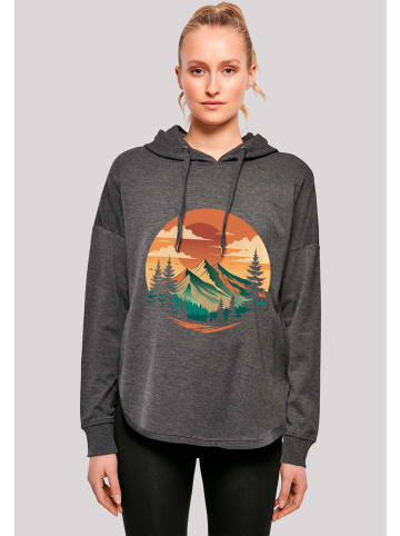 F4NT4STIC Oversized Hoodie Sonnenuntergang Berglandschaft in charcoal