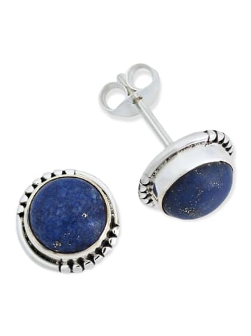 mantraroma 925er Silber - Ohrstecker (L) 10 x (B) 10 mm mit Lapis Lazuli