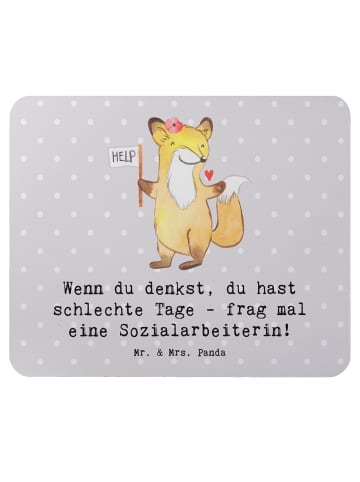 Mr. & Mrs. Panda Maus Pad Sozialarbeiterin Stärketage mit Spruch in Grau Pastell