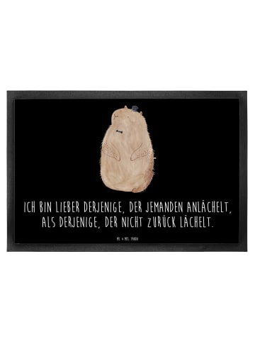 Mr. & Mrs. Panda Fußmatte Murmeltier mit Spruch in Schwarz