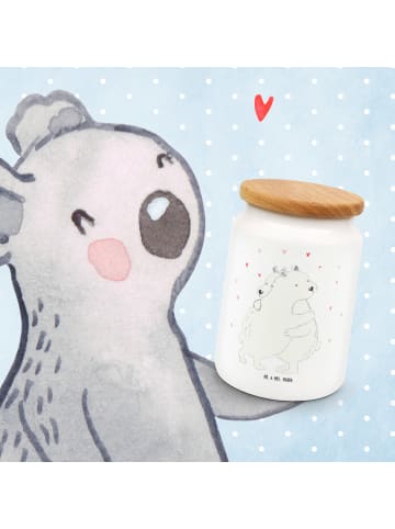 Mr. & Mrs. Panda Teedose Eisbär Umarmen ohne Spruch in Weiß