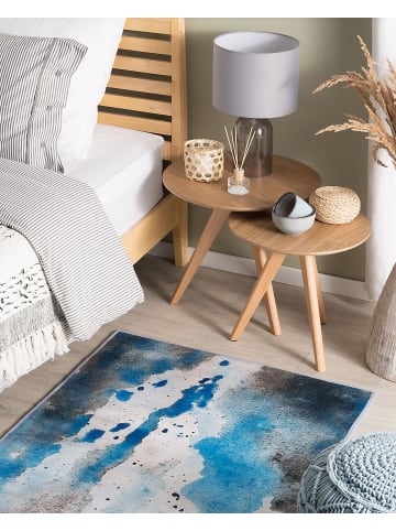 Beliani Kurzflor BOZAT in Blau/Schwarz - (W) 80 x (H) 1 x (L) 150 cm