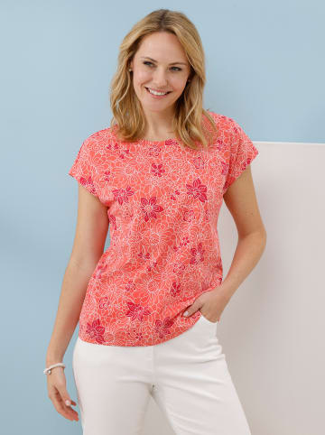 Sieh an! Kurzarmshirt in koralle-erdbeere-bedruckt