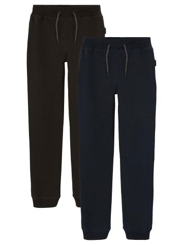 name it 2-er Set Basic Jogginghose Sweatpants Gefüttert NKMSWEAT in Schwarz-Blau