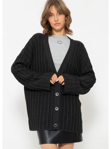 SASSYCLASSY Oversize Strick-Cardigan in schwarz