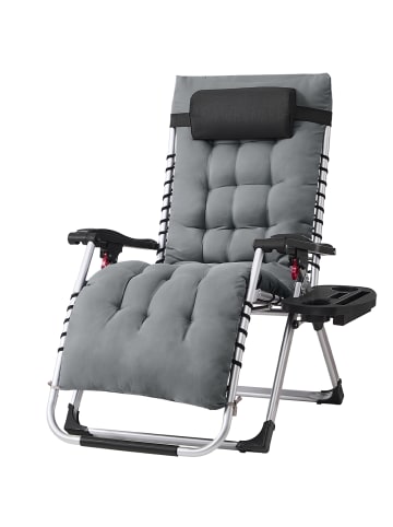SONGMICS Sonnenliege Sandy in Grau - (B)87 x (H)110 x (T)89 cm