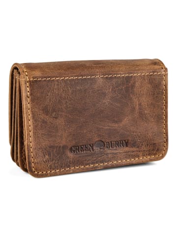 Greenburry Vintage Geldbörse RFID Schutz Leder 10 cm braun