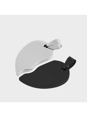 Adeliás Unisex Anhänger – Herz Gravuranhänger aus Edelstahl in silber