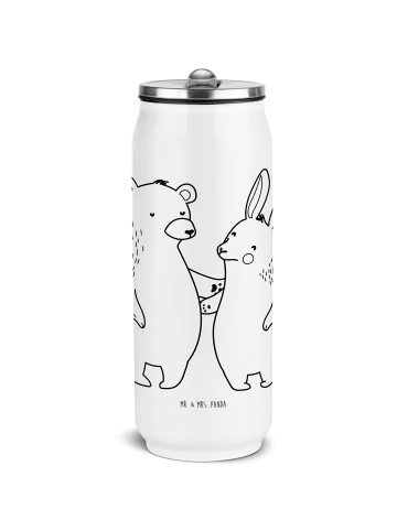 Mr. & Mrs. Panda Thermobecher Bär und Hase Umarmen ohne Spruch in Weiß