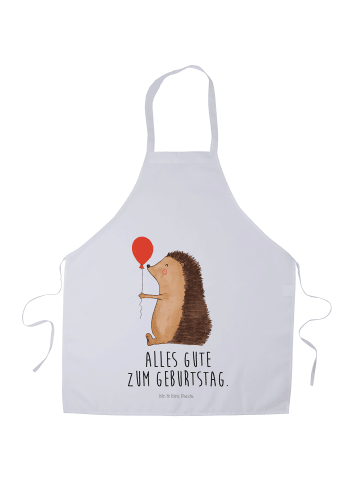 Mr. & Mrs. Panda Schürze Igel Luftballon mit Spruch in Weiß