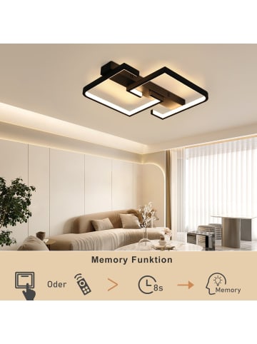 ZMH LED Deckenleuchte Dimmbar 45W in Schwarz L 60CM Modern Schlafzimmerlampe