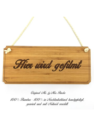 Mr. & Mrs. Panda Schild Hier wird gefilmt mit Spruch in Keine Angabe