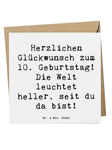 Mr. & Mrs. Panda Deluxe Karte Spruch 10. Geburtstag Jubiläum mit... in Weiß