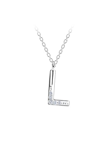 Alexander York Kette mit Buchstabenanhänger L aus 925 Sterling Silber, 2-tlg. in silber