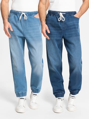 WITT WEIDEN Jeans in blue-bleached + blue-stone-washed