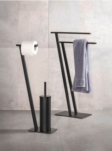 Wenko Toilettenpapierständer mit WC-Bürste LIRIO in Schwarz, 15 x 68 x 30 cm