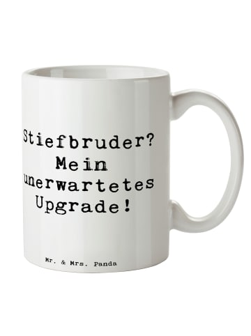 Mr. & Mrs. Panda Tasse Stiefbruder Upgrade mit Spruch in Weiß