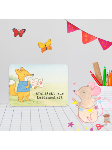 Mr. & Mrs. Panda Retro Blechschild Architekt Leidenschaft Design... in Weiß