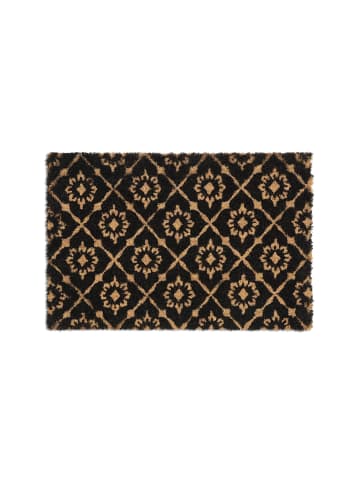 relaxdays Kokos-Fußmatte in Natur/ Schwarz - (B)60 x (T)40 cm