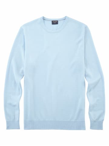 OLYMP  Rundhalspullover für Herren in hell-blau