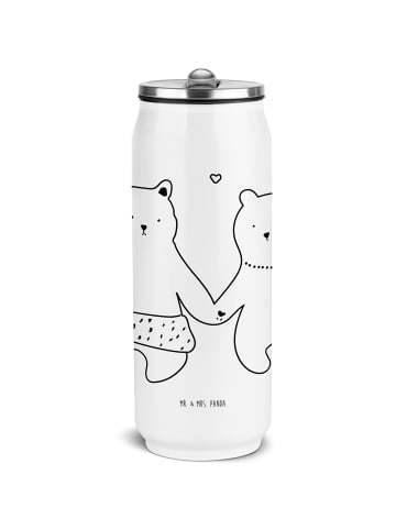 Mr. & Mrs. Panda Trinkflasche Edelstahl Bär Freundin ohne Spruch in Weiß
