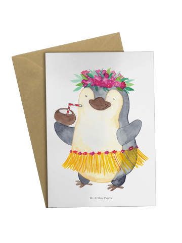Mr. & Mrs. Panda babykarte Pinguin Kokosnuss ohne Spruch in Weiß