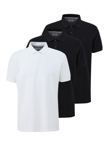 S. Oliver Poloshirt Basic in Schwarz / weiß