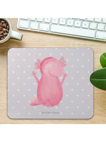 Mr. & Mrs. Panda Mousepad Axolotl Hurra ohne Spruch in Grau Pastell
