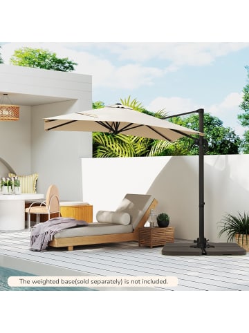 COSTWAY Sonnenschirm rechteckig 250 cm in Beige