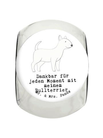 Mr. & Mrs. Panda Tierfutterbehälter Bullterrier Moment mit Spruch in Weiß