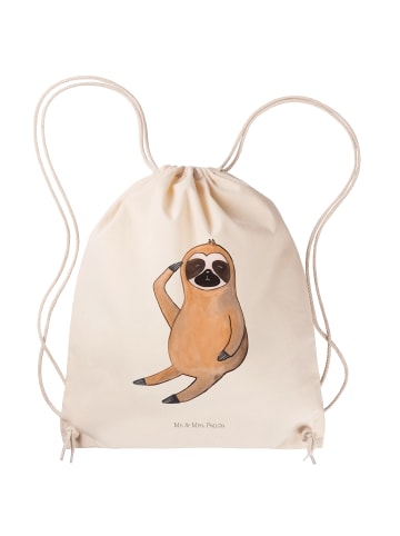 Mr. & Mrs. Panda Baumwolltasche Faultier Vogel ohne Spruch in Creme