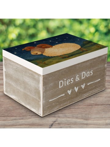 Mr. & Mrs. Panda Holzkiste Sternzeichen Widder Design ohne Spruch in Weiß