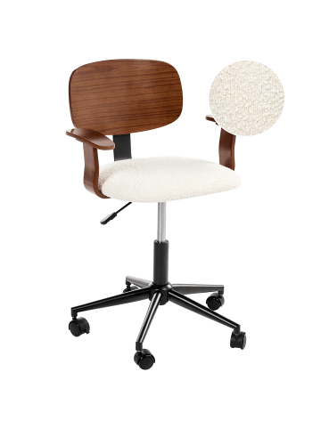 Beliani Bürostuhl GUNNISON in Braun/Weiß - (W) 63 x (H) 74 x (L) 63 cm