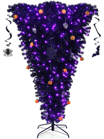 COSTWAY Weihnachtsbaum LED Kopfüber in Schwarz