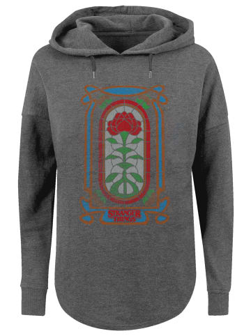 F4NT4STIC Oversized Hoodie Stranger Things Rose Window Netflix TV Series in charcoal