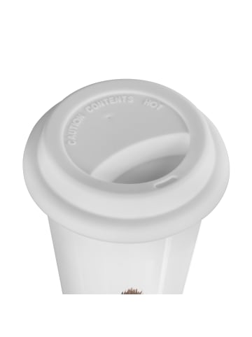 Mr. & Mrs. Panda Thermobecher Igel Blumen ohne Spruch in Weiß