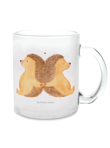 Mr. & Mrs. Panda Teetasse Igel händchenhaltend ohne Spruch in Transparent