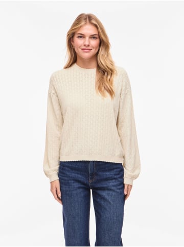 Vila Strickoberteil in Super Light Natural Melan