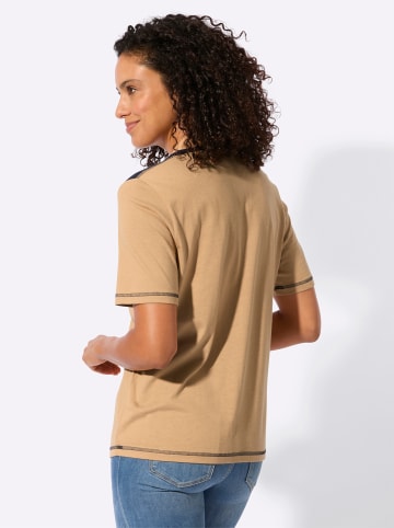WITT WEIDEN Kurzarmshirt in camel-marine