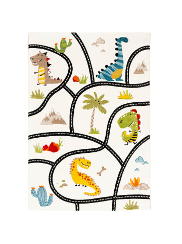 Pergamon Kinderteppich Maui Kids Dino Straßen in bunt