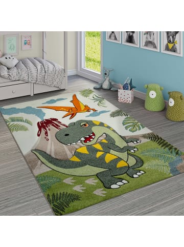 KADIMA DESIGN Kinderteppich Dinosaurier Kinderzimmer in Grün